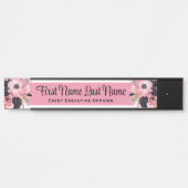 Plaque de porte de bureau à fleurs rose noir avec (Devant)