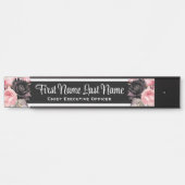 Plaque de porte de bureau à fleurs rose noir avec (Devant)