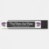 Plaque de porte de bureau à fleurs violettes profo (Devant)