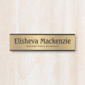 Plaque de porte de bureau CPA en or (Devant)