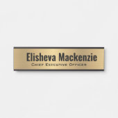 Plaque de porte de bureau en faux or (Devant)
