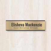 Plaque de porte de bureau en faux or (Devant)