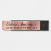 Plaque de porte de bureau en or rose de luxe (Devant)