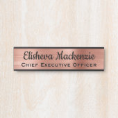 Plaque de porte de bureau en or rose de luxe (Devant)