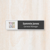 Plaque de porte de bureau interchangeable avec log (Devant)