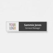 Plaque de porte de bureau interchangeable avec log (Devant)