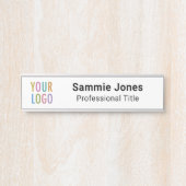 Plaque de porte de bureau modifiable Logo d'entrep (Devant)