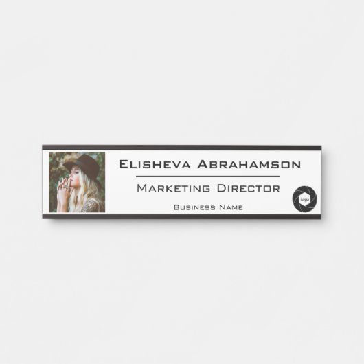 Plaque de porte de bureau nominative (Devant)