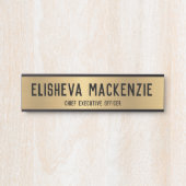 Plaque de porte de bureau - Or et Noir (Devant)