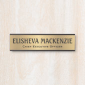 Plaque de porte de bureau - Or et Noir (Devant)