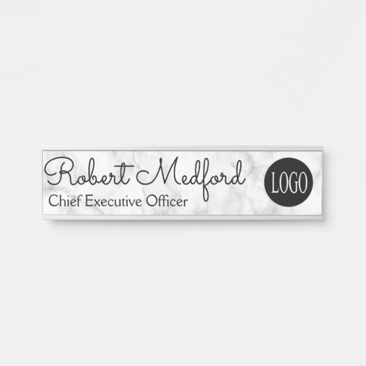 Plaque de porte de logo en marbre moderne (Devant)