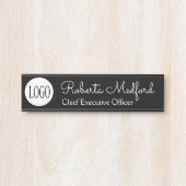 Plaque de porte de logo noir et blanc moderne (Devant)