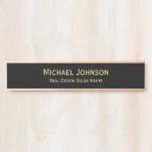 Plaque de porte de titre de poste de bureau long m (Devant)