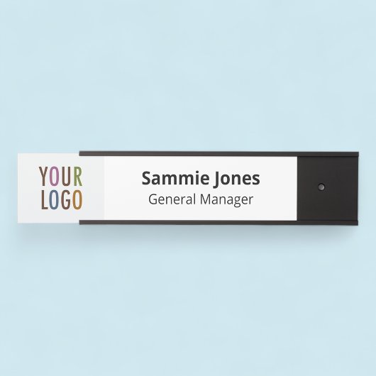 Plaque de porte interchangeable avec logo noir