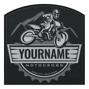 Plaque De Porte Motocross personnalisée Rider Dirt Bike Hill Racin