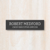 Plaque de porte noire moderne pour professionnel (Devant)