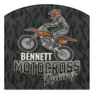 Plaque De Porte Nom personnalisé Dirt Vélo Rider Motocross Racing