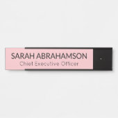 Plaque de porte - Nom Simple Rose (Devant)