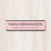 Plaque de porte - Nom Simple Rose (Devant)