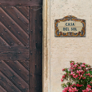 Plaque De Porte Panneau de la maison espagnole (texte personnalisa