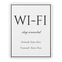 Panneau d'hôte classique Simple White Wi-Fi