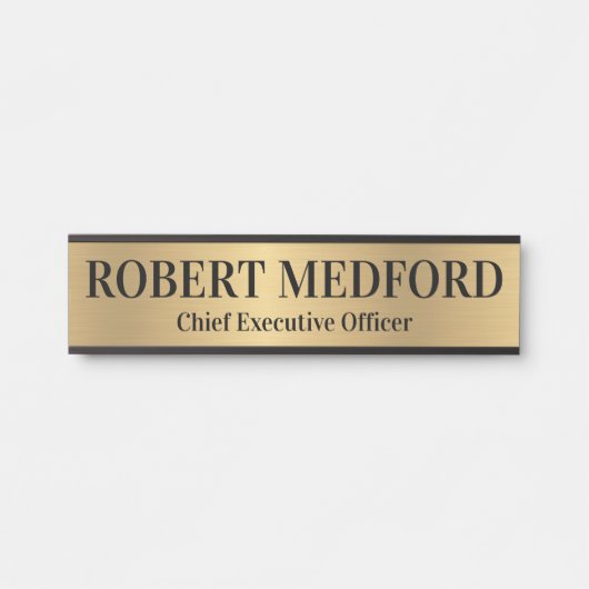Plaque de porte professionnelle de style doré mode (Devant)