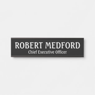 Plaque de porte professionnelle moderne B&W