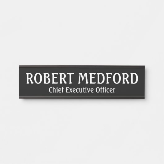 Plaque de porte professionnelle moderne B&W (Devant)