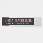 Plaque de porte rose moderne suspendue (Devant)