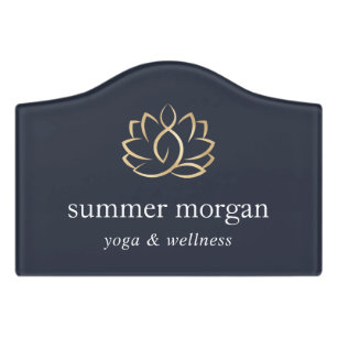 Plaque De Porte Spa floral de massage de yoga du logo   de Lotus