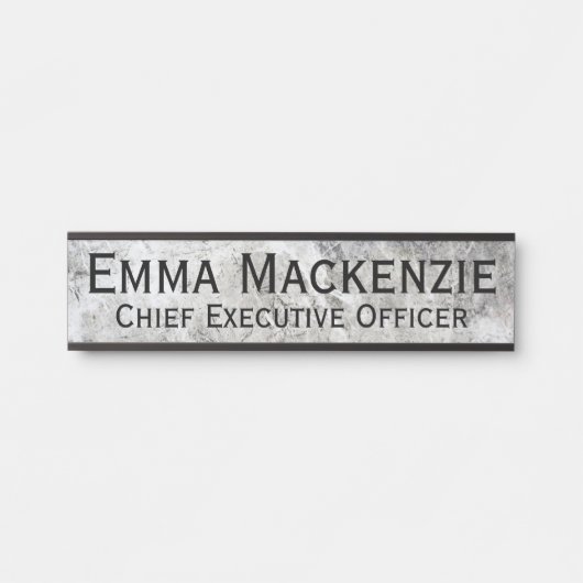 Plaque de porte suspendue en marbre gris (Devant)