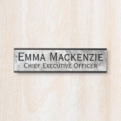 Plaque de porte suspendue en marbre gris (Devant)