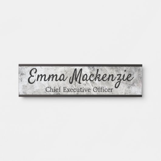 Plaque de porte suspendue en marbre gris (Devant)