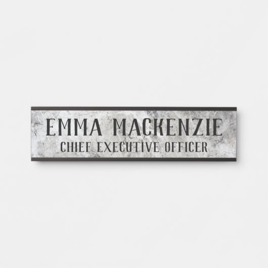 Plaque de porte suspendue en marbre gris (Devant)