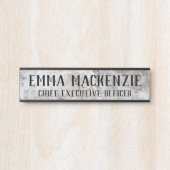 Plaque de porte suspendue en marbre gris (Devant)