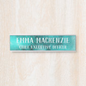 Plaque de porte suspendue turquoise (Devant)