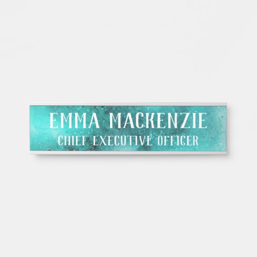 Plaque de porte suspendue turquoise (Devant)