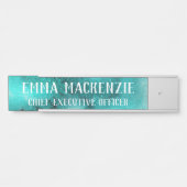 Plaque de porte suspendue turquoise (Devant)