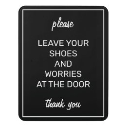 Plaque De Porte Symbole moderne Noir Noir Supprimer Chaussures