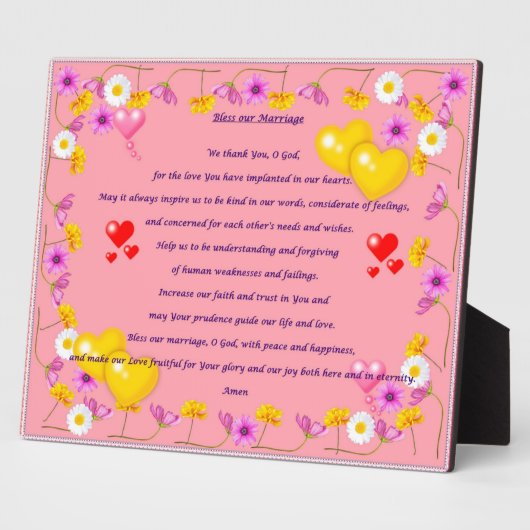 Plaque de prière de mariage (Côté)