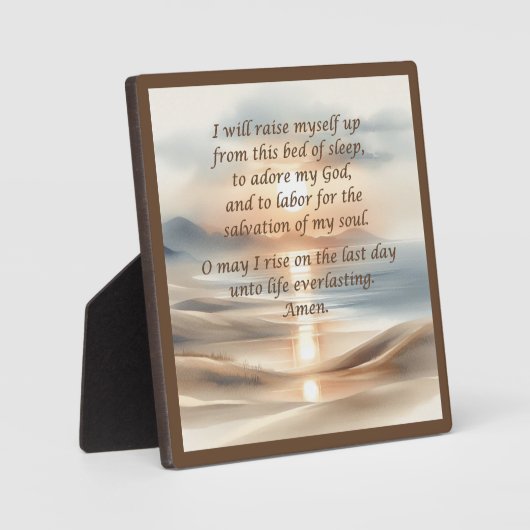 Plaque de prière du matin avec de l'Easel (Recto)