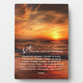 Plaque de prière pour l'étudiant en soins infirmie (Devant)