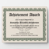 Plaque de prix pour réalisations personnalisées (Devant)