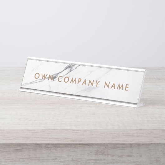 Plaque de référence moderne pour l'or Marbre blanc (Devant)