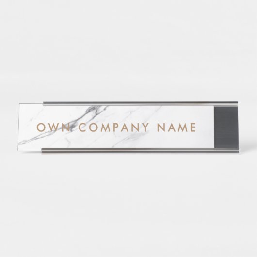 Plaque de référence moderne pour l'or Marbre blanc (Devant)