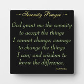 Plaque de Serenity prayer (Devant)
