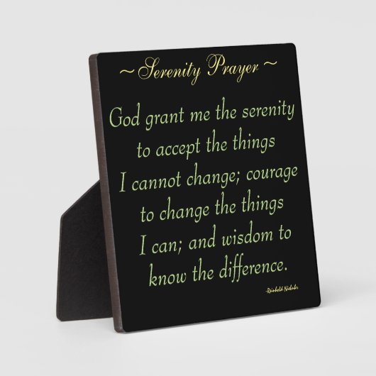 Plaque de Serenity prayer (Recto)