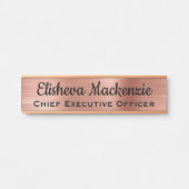 Plaque de signalisation de luxe Rose Gold Office P (Devant)