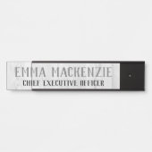 Plaque de signalisation moderne en bois blanc accr (Devant)