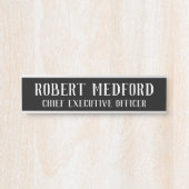 Plaque de signalisation moderne en noir et blanc (Devant)